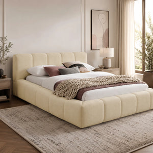 Carlin Chenille Fabric Upholstered Bed