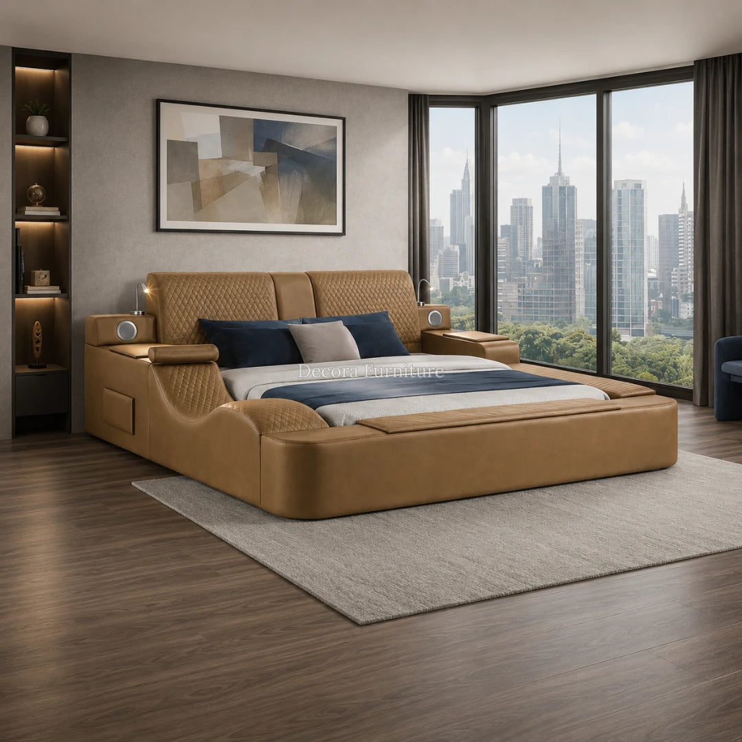 Cama Moderna Zoya Caramel