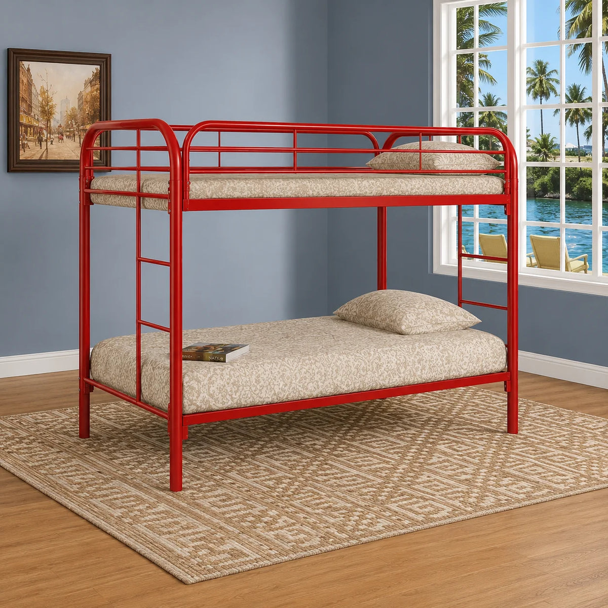 Metal Bunk Bed Twin/Twin Red