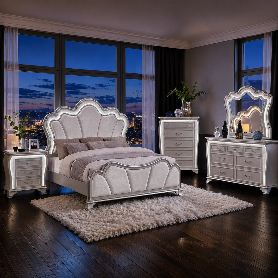 Aria Silver King Bedroom Set