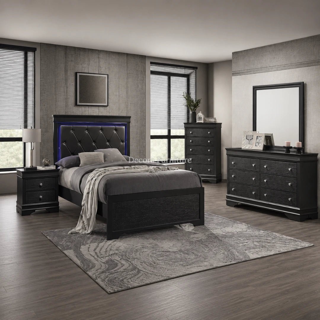 Juego de Dormitorio Blaze Metallic Gray