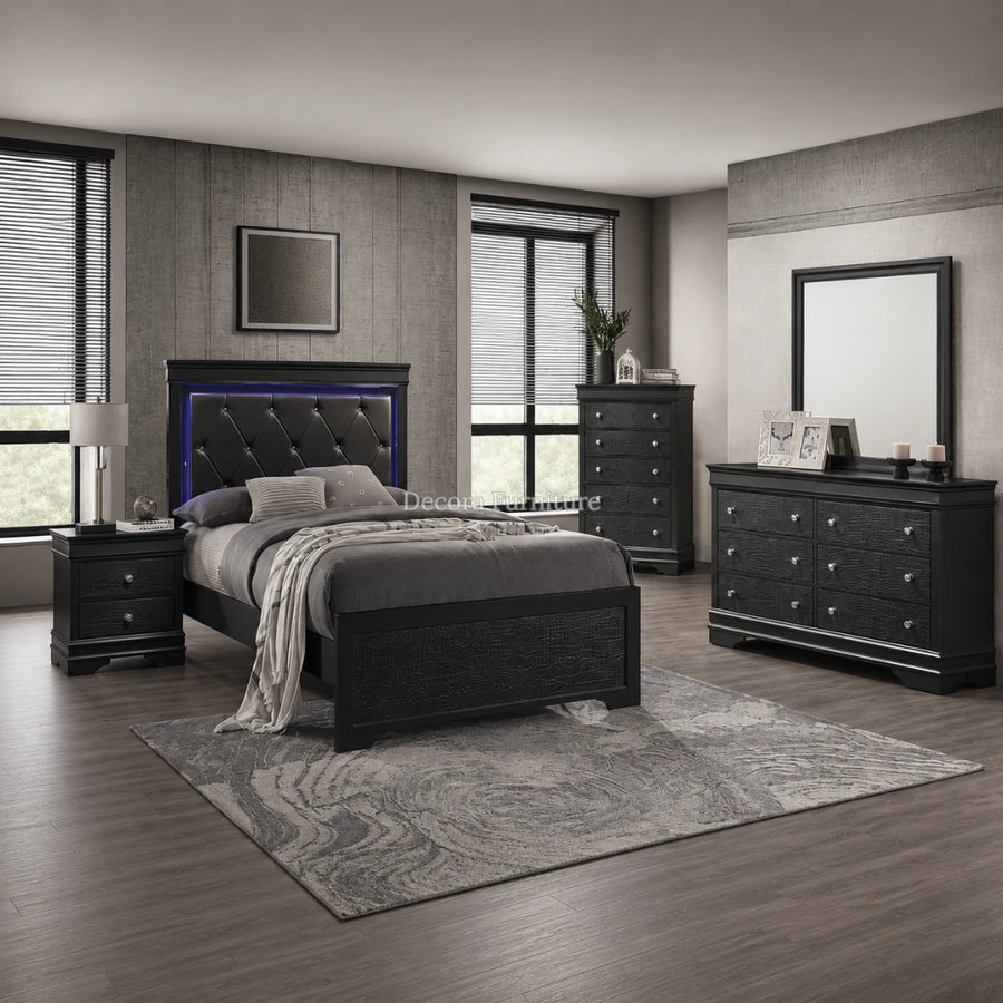 Blaze Metallic Gray Bedroom Set