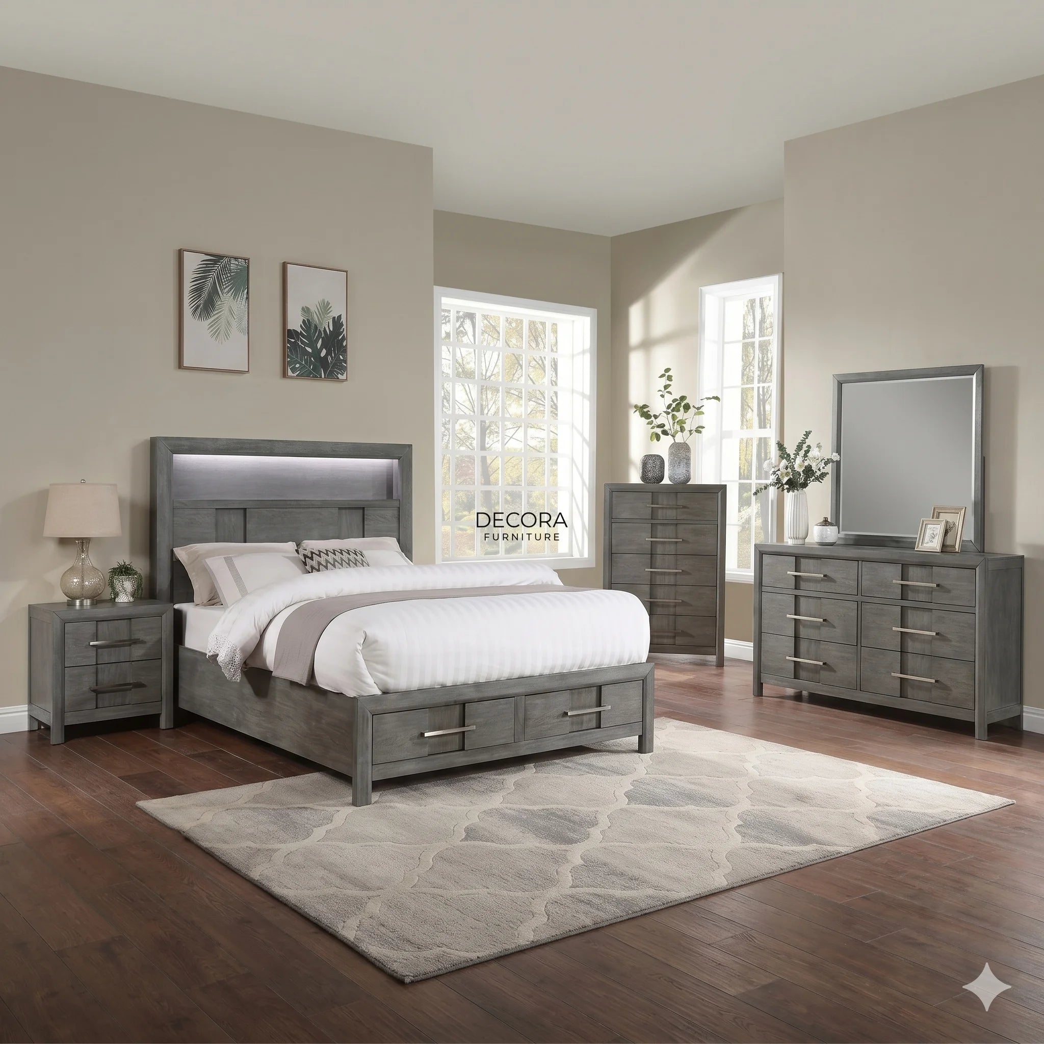 Juego de Dormitorio Kenzo Gray