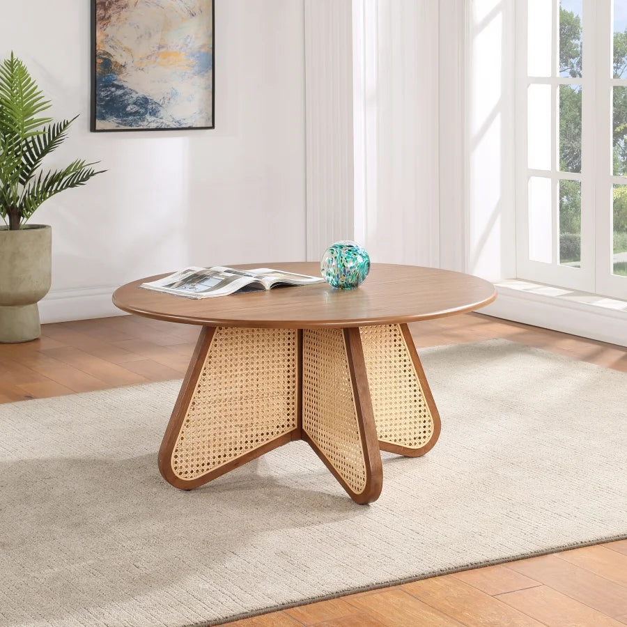 Mesa de Centro Butterfly Natural Cane & Oak Veneer