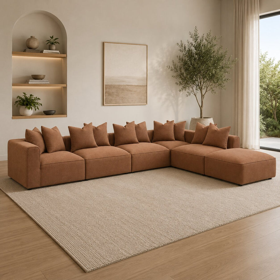 Jennifer Terracotta Modular Sectional Sofa