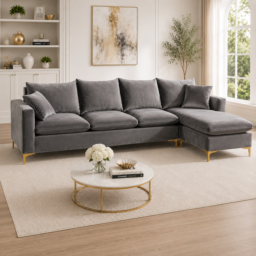 Naomi Grey Sectional Sofa 110”