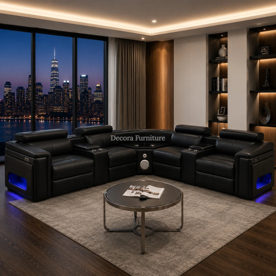 Nova Black Sectional Sofa