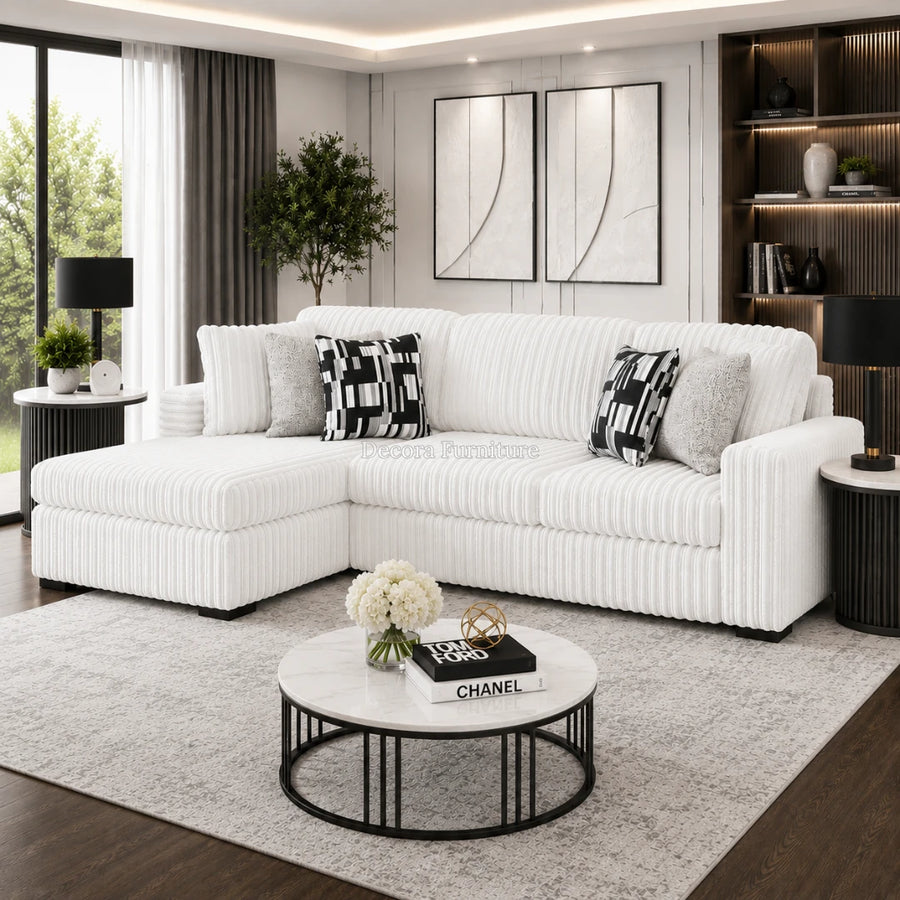 Puffy Cream Sectional Sofa
