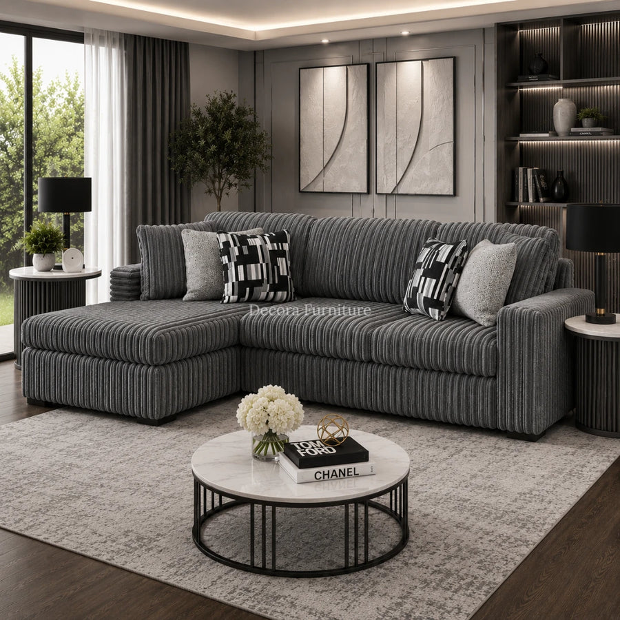 Puffy Gray Sectional Sofa