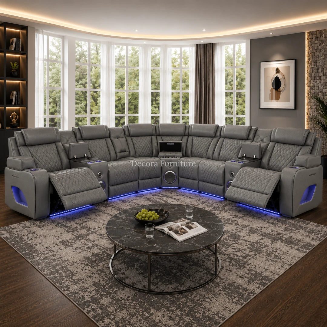 Fortuner Gray Reclining Sectional Sofa